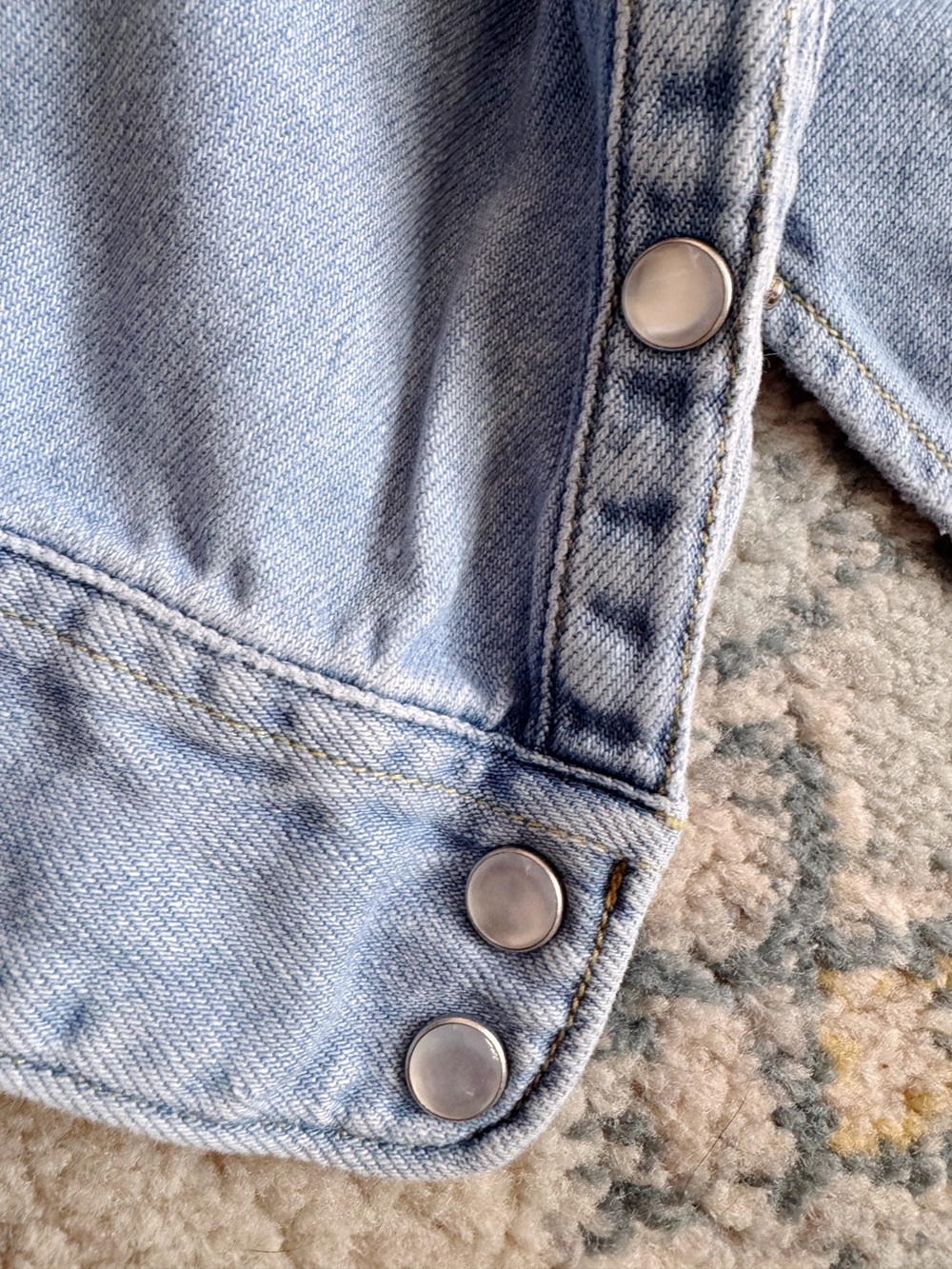 Madewell Light Wash Denim Western Shirt - Picture 4 of 6